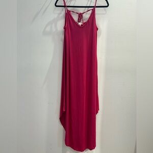 Chic Asymmetrical Sleeveless Dress in Vibrant Pink